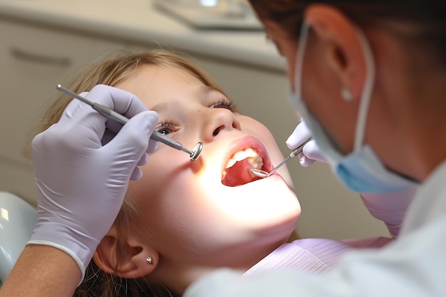 Photo un beau sourire et des dents saines concept de cabinet dentaire généré par l'ia