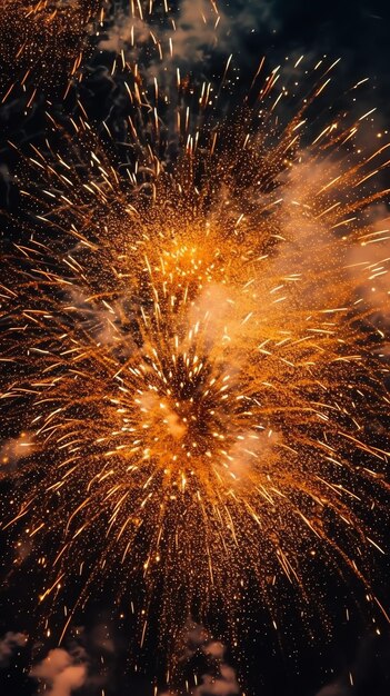 Beau spectacle de feux d'artifice avec paysage urbain la nuit pour célébrer la bonne année Feux d' artifice