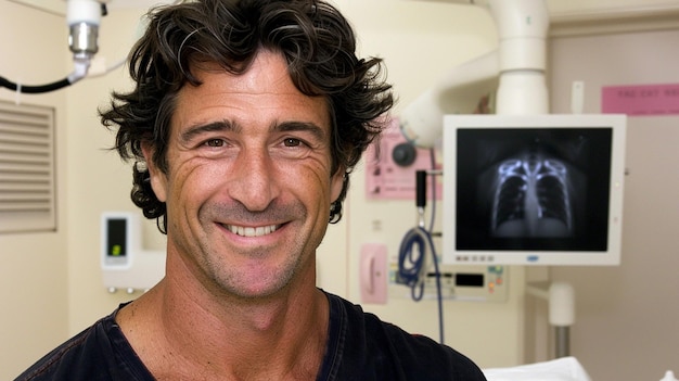 Un beau technicien de rayons X souriant.