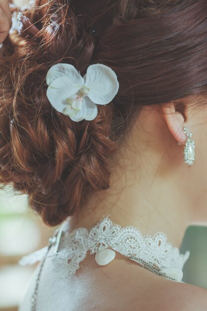 Beau tissu de col en dentelle Pour la mariée