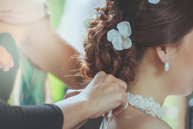 Beau tissu de col en dentelle Pour la mariée