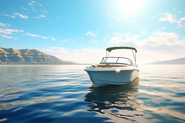 Beau yacht dans l'océan