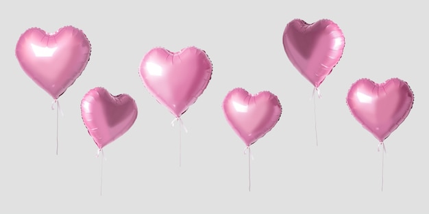 Beaucoup de ballons coeur rose