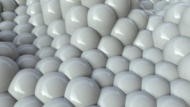 Beaucoup de boules blanches avec le mot marbre en bas