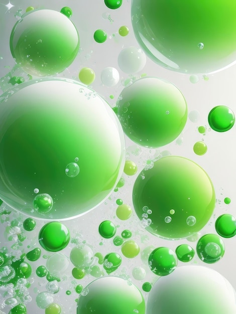 Beaucoup de bulles vertes abstrait
