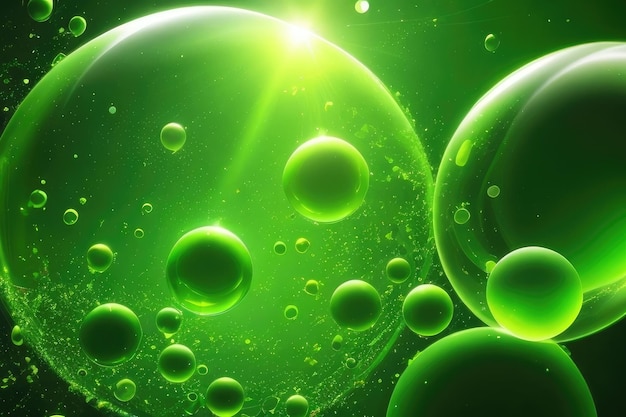 Beaucoup de bulles vertes abstrait