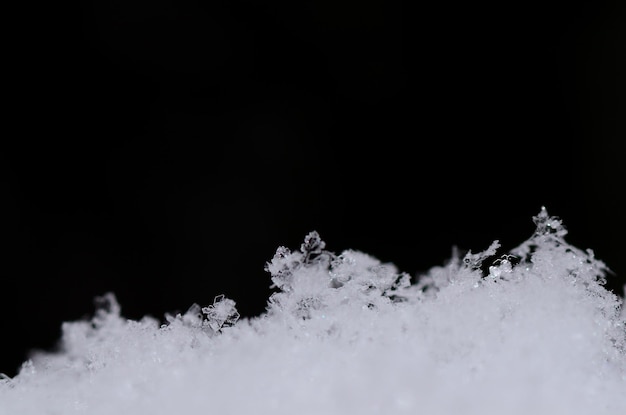 Beaucoup de cristaux de neige fraîche