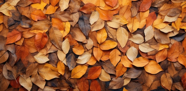 Beaucoup de feuilles colorées Tons naturalistes AI générative