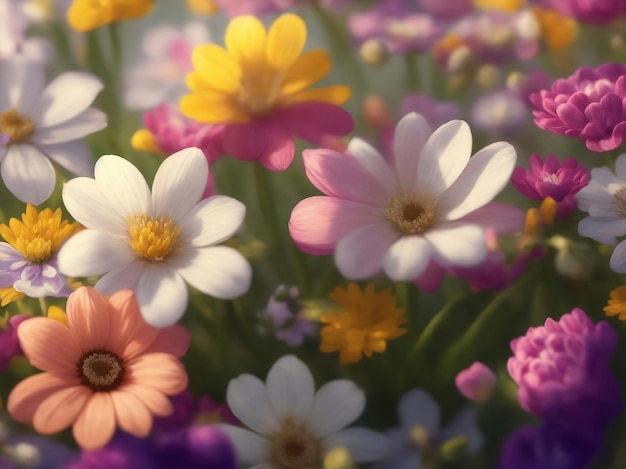 Beaucoup de fleurs au printemps AI générative Illustration