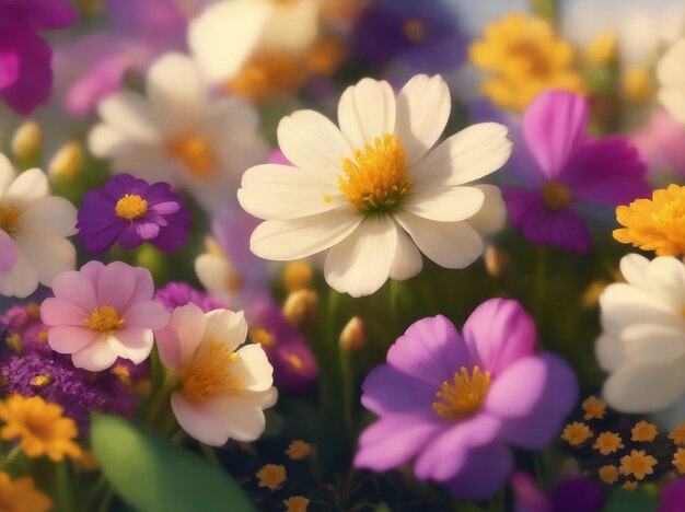 Beaucoup de fleurs au printemps AI générative Illustration