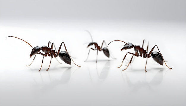 beaucoup de fourmis noires à fond blanc