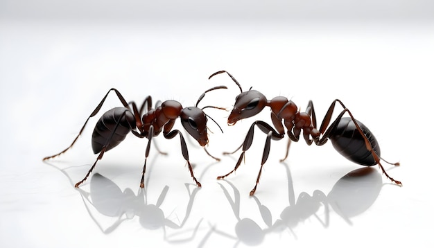 beaucoup de fourmis noires à fond blanc