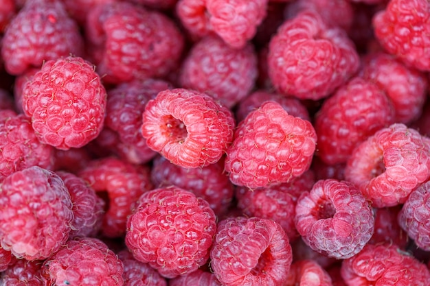 Beaucoup de framboise vue de dessus