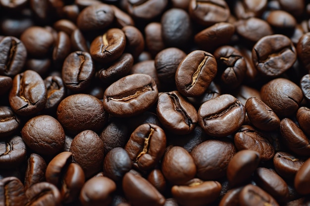 beaucoup de grains de café jetés par terre