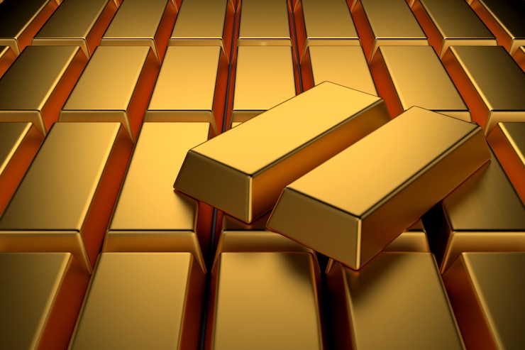 Photo beaucoup de lingots d'or pour le fond
