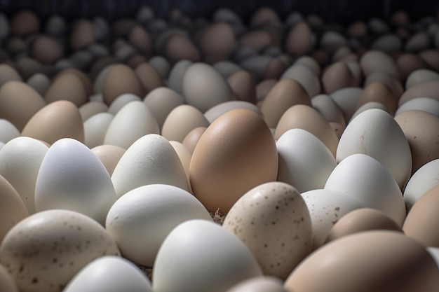 Beaucoup d'oeufs de poulet ai générative