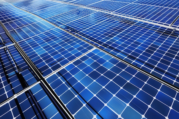 Beaucoup de panneaux solaires sur l'installation d'usine ou d'usines industrielles industrie photovoltaïque nouvelle énergie