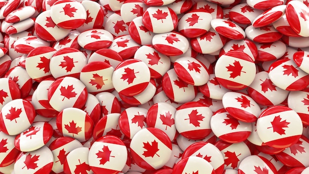 Photo beaucoup de pilules avec le drapeau canadien