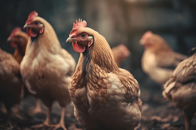 Beaucoup de poulets Réseau de neurones généré par l'IA