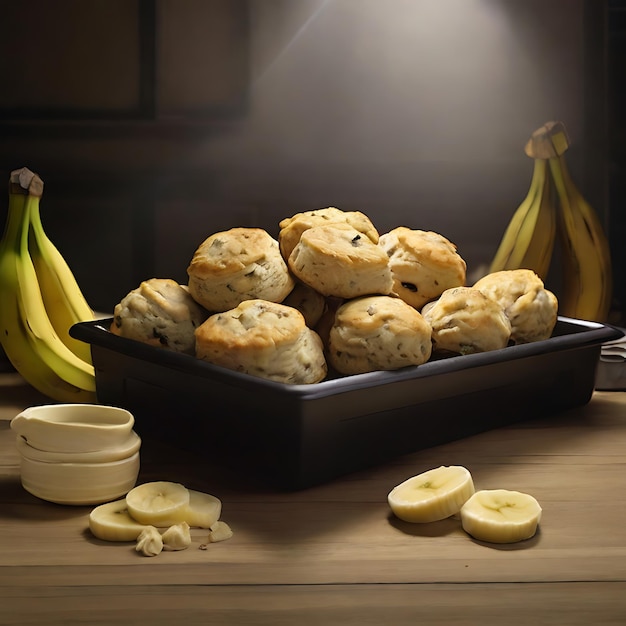 beaucoup de scone à la banane ont l'air délicieuxrembrandt Lighting AI