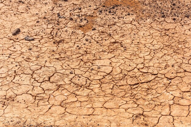 Photo beaucoup de sécheresse à las salinas de lobos sur l'isla de lobos, à côté de la côte nord de l'île de fuerteventura, îles canaries. espagne