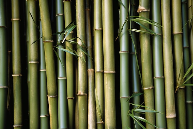 Beaucoup de tiges de bambou sur le fond génératif ai