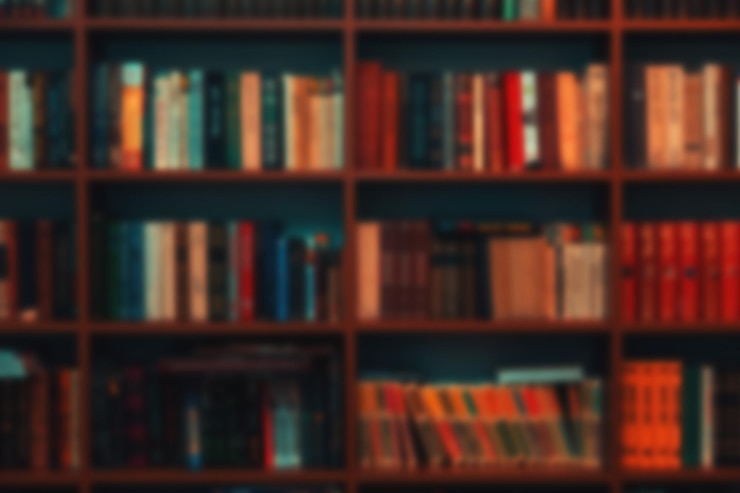 Photo beaucoup de vieux livres dans une librairie ou une bibliothèque flou