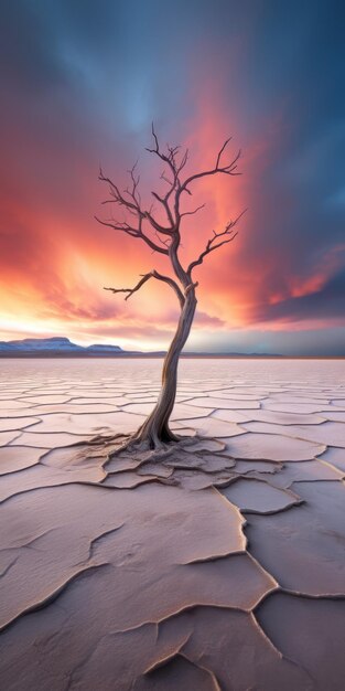 Photo la beauté audacieuse d'un arbre solitaire dans le désert californien