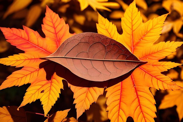 Photo la beauté de l'automne et les feuilles dorées