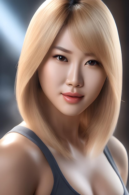 beauté blonde femme coréenne