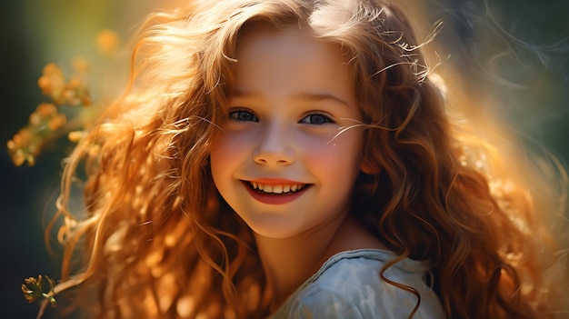 beauté et bonheur d'une fille au sourire captivant