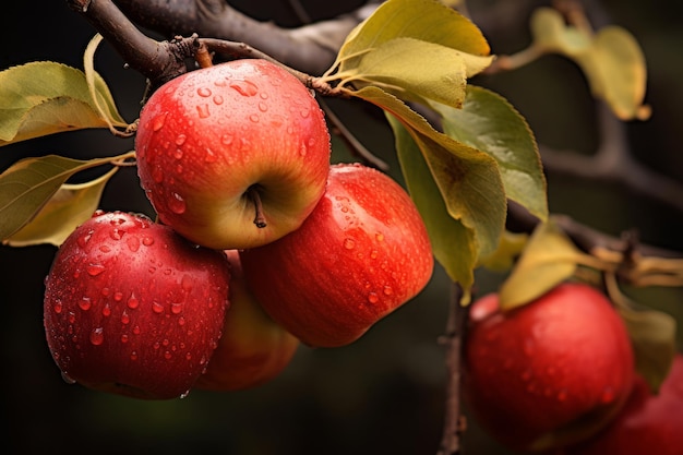 La beauté captivante de l'automne Une branche exquise d'un pommier