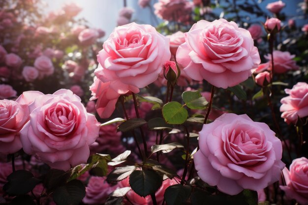 La beauté captivante des roses roses en pleine floraison AR 32