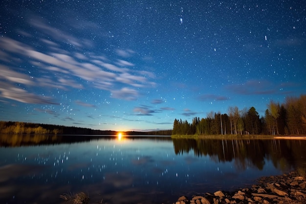 La beauté d'un ciel étoilé au-dessus de la canopée de la nature