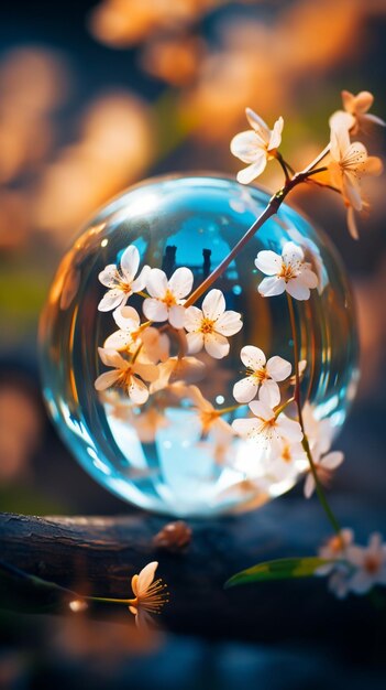 Beauté dans une bulle, une fleur délicate capturée par Aigenerated