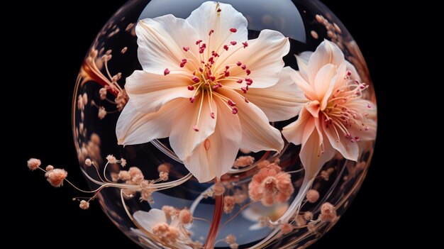 Beauté dans une bulle, une fleur délicate capturée par Aigenerated