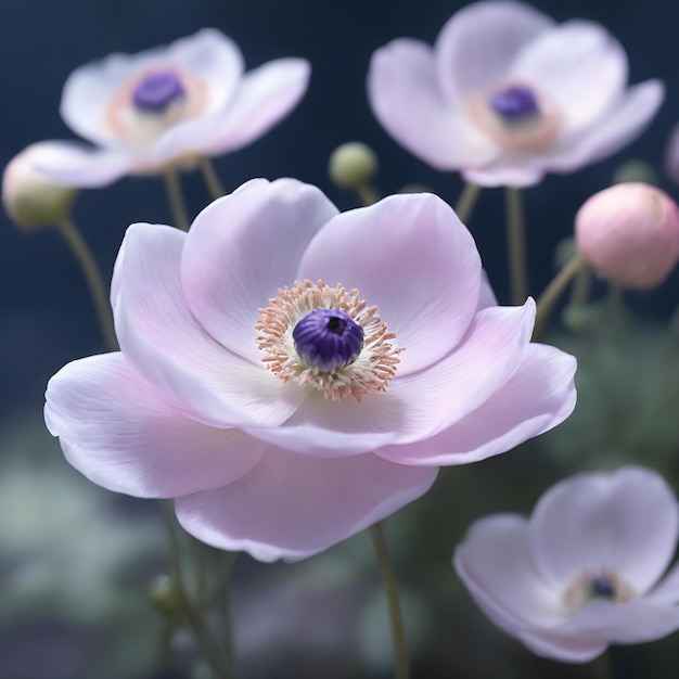 La beauté d'une délicate fleur d'anémone