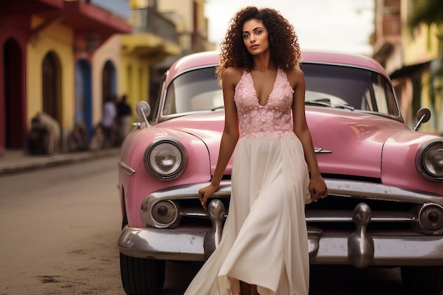 Photo la beauté du belize et la voiture classique