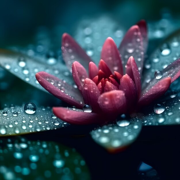 La beauté du lotus symphonique Lily Pad dans un fond aquatique naturel