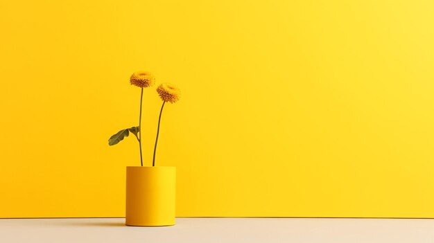 La beauté du minimalisme jaune généré par l'IA