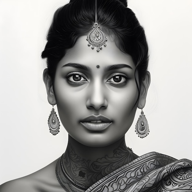 La beauté du portrait d'une Indienne