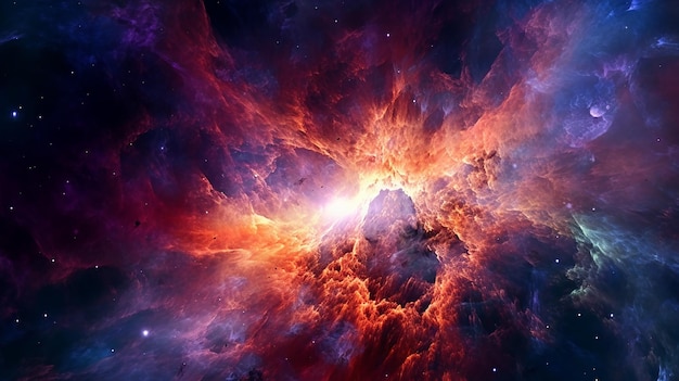 La beauté éthérée d'une nébuleuse cosmique avec ses couleurs vibrantes et ses détails complexes