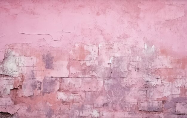 Photo une beauté fanée un mur rose altéré avec de la peinture fissurée révélant son histoire
