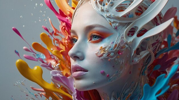 Photo la beauté féminine détail élevé et qualité 8k ultra hd 3d couleurs vives motifs sans couture