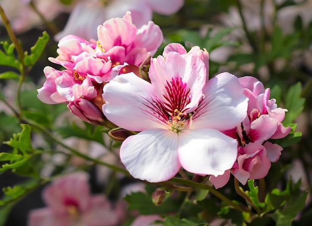 La beauté des fleurs roses et blanches