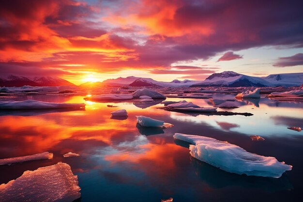 Photo la beauté glaciaire du paysage arctique hd