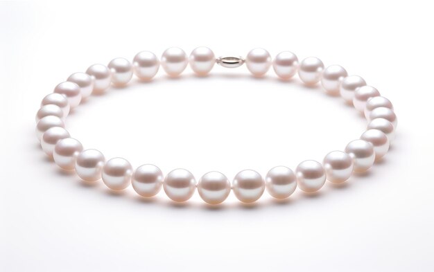 Beauté intemporelle Un collier de perles Amélioration du décolleté gracieux isolé sur fond blanc