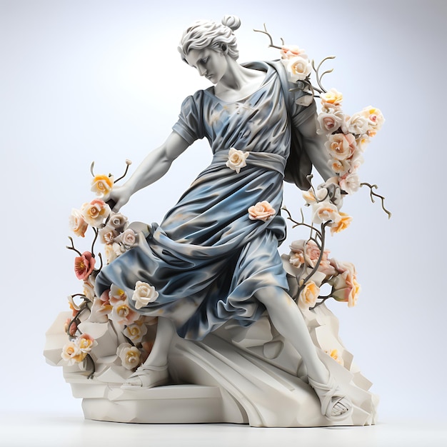 Photo beauté majestueuse des statues en marbre de style grec
