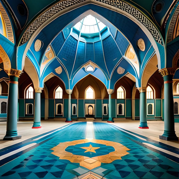 la beauté d'une mosquée vue de l'intérieur