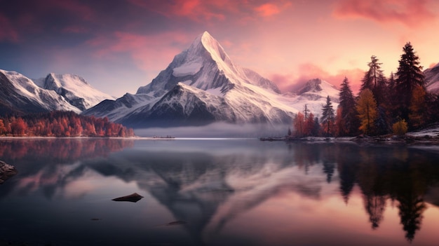 Photo beauté de la nature capturée scène tranquille sommet de la montagne